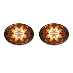 Elegant, Decorative Kaleidoskop In Gold And Red Cufflinks (oval) by FantasyWorld7