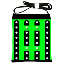 Florescent Green Polka-dot  Shoulder Sling Bags