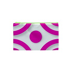 Florescent Pink White Abstract  Cosmetic Bag (xs)