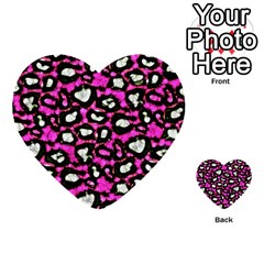 Pink Black Cheetah Abstract  Multi-purpose Cards (heart)  by OCDesignss