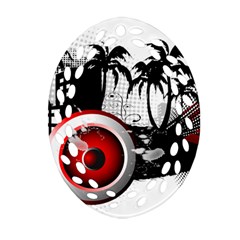 Music, Speaker Oval Filigree Ornament (2-side) 