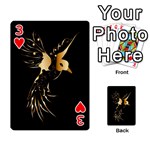 Beautiful Bird In Gold And Black Playing Cards 54 Designs  Front - Heart3