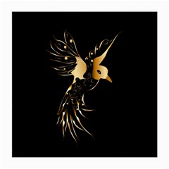 Beautiful Bird In Gold And Black Medium Glasses Cloth (2-side)