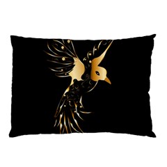 Beautiful Bird In Gold And Black Pillow Cases