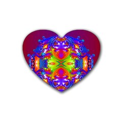 Abstract 6 Rubber Coaster (heart)  by icarusismartdesigns