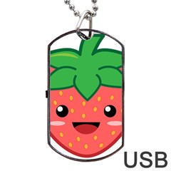 Kawaii Strawberry Dog Tag Usb Flash (one Side) by KawaiiKawaii