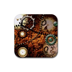 Steampunk In Noble Design Rubber Coaster (square)  by FantasyWorld7