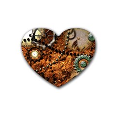 Steampunk In Noble Design Heart Coaster (4 Pack)  by FantasyWorld7