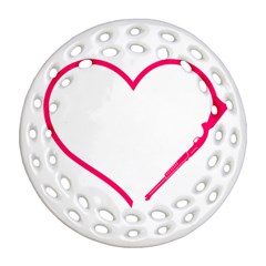 Customizable Shotgun Heart Round Filigree Ornament (2side) by CraftyLittleNodes