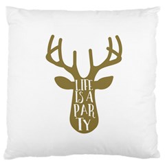 Life Is A Party Buck Deer Standard Flano Cushion Cases (two Sides)  by CraftyLittleNodes