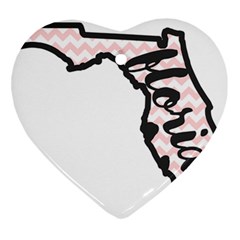 Florida Map Pride Chevron Heart Ornament (2 Sides) by CraftyLittleNodes