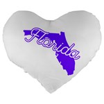 FLorida Home State Pride Large 19  Premium Flano Heart Shape Cushions Back