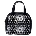 Black And White Owl Pattern Classic Handbags (2 Sides) Back