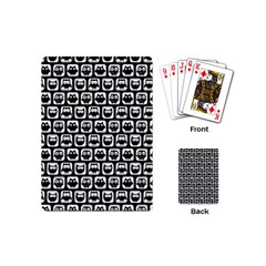 Black And White Owl Pattern Playing Cards (mini)  by GardenOfOphir