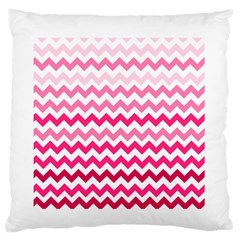 Pink Gradient Chevron Large Standard Flano Cushion Cases (one Side)  by CraftyLittleNodes