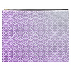 Purple Damask Gradient Cosmetic Bag (xxxl)  by CraftyLittleNodes