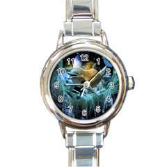 Funny Dolphin In The Universe Round Italian Charm Watches