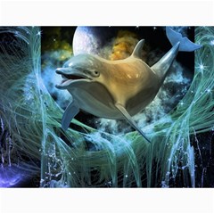Funny Dolphin In The Universe Canvas 36  X 48  
