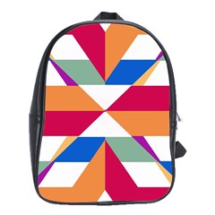 Shapes In Triangles School Bag (xl) by LalyLauraFLM