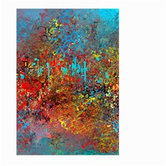 Abstract In Red, Turquoise, And Yellow Large Garden Flag (two Sides)
