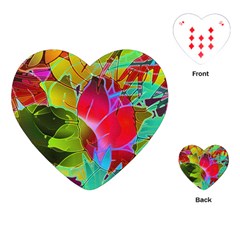 Floral Abstract 1 Playing Cards (heart)  by MedusArt