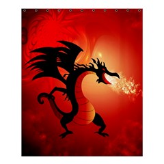 Funny, Cute Dragon With Fire Shower Curtain 60  X 72  (medium)  by FantasyWorld7