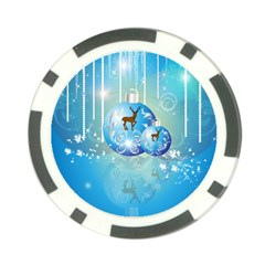 Wonderful Christmas Ball With Reindeer And Snowflakes Poker Chip Card Guards (10 Pack)  by FantasyWorld7