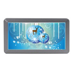 Wonderful Christmas Ball With Reindeer And Snowflakes Memory Card Reader (mini) by FantasyWorld7
