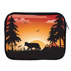 The Lonely Wolf In The Sunset Apple Ipad 2/3/4 Zipper Cases