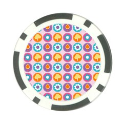 Chic Floral Pattern Poker Chip Card Guards (10 Pack)  by GardenOfOphir
