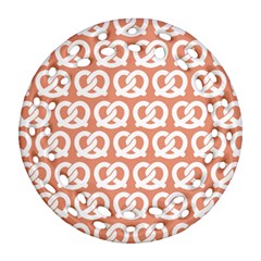 Salmon Pretzel Illustrations Pattern Round Filigree Ornament (2side) by GardenOfOphir