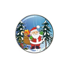 Funny Santa Claus In The Forrest Hat Clip Ball Marker (4 Pack)