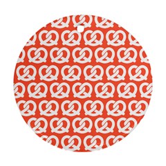 Coral Pretzel Illustrations Pattern Ornament (round)  by GardenOfOphir