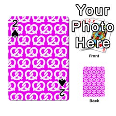 Pink Pretzel Illustrations Pattern Playing Cards 54 Designs  by GardenOfOphir