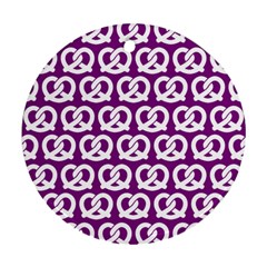 Purple Pretzel Illustrations Pattern Ornament (round)  by GardenOfOphir