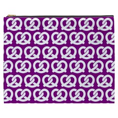 Purple Pretzel Illustrations Pattern Cosmetic Bag (xxxl)  by GardenOfOphir