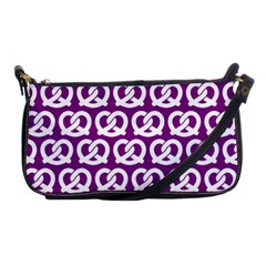 Purple Pretzel Illustrations Pattern Shoulder Clutch Bags by GardenOfOphir