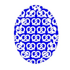 Blue Pretzel Illustrations Pattern Oval Filigree Ornament (2-side)  by GardenOfOphir