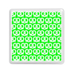 Neon Green Pretzel Illustrations Pattern Memory Card Reader (square)  by GardenOfOphir