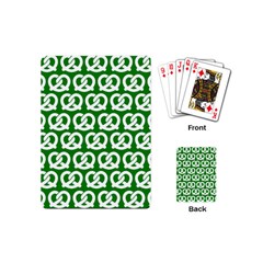 Green Pretzel Illustrations Pattern Playing Cards (mini)  by GardenOfOphir