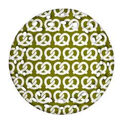 Olive Pretzel Illustrations Pattern Round Filigree Ornament (2side) by GardenOfOphir