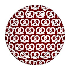 Red Pretzel Illustrations Pattern Round Filigree Ornament (2side) by GardenOfOphir