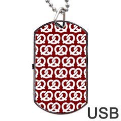 Red Pretzel Illustrations Pattern Dog Tag Usb Flash (one Side) by GardenOfOphir