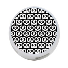 Black And White Pretzel Illustrations Pattern 4-port Usb Hub (one Side) by GardenOfOphir