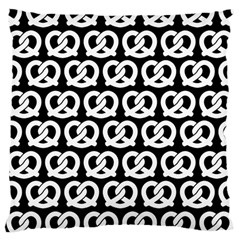 Black And White Pretzel Illustrations Pattern Large Cushion Cases (one Side)  by GardenOfOphir