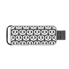 Gray Pretzel Illustrations Pattern Portable Usb Flash (one Side) by GardenOfOphir