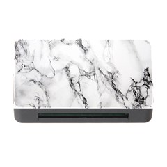 White Marble Stone Print Memory Card Reader With Cf by Dushan