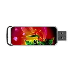 Awesome F?owers With Glowing Lines Portable Usb Flash (one Side) by FantasyWorld7