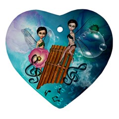 Music, Pan Flute With Fairy Heart Ornament (2 Sides) by FantasyWorld7