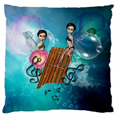 Music, Pan Flute With Fairy Standard Flano Cushion Cases (two Sides)  by FantasyWorld7